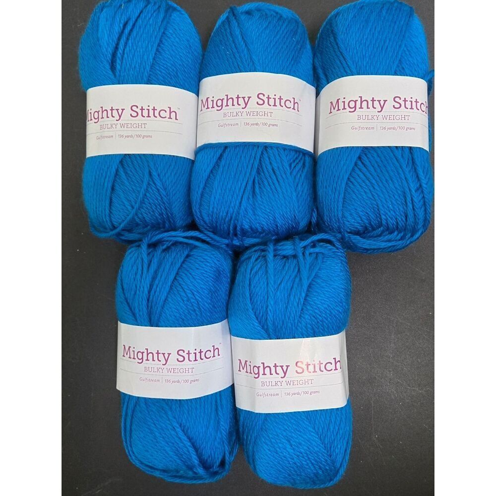 Mighty Stitch Bulky Weight Yarn - Vibrant Peacock Blue (5 Skeins)